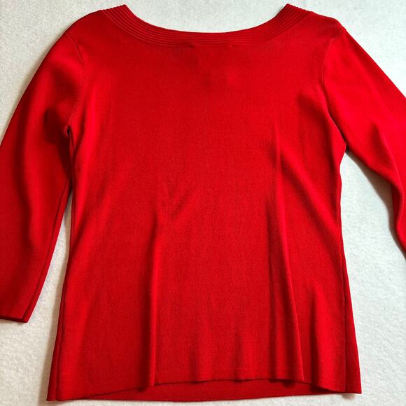 J.A.C. Women's Dressy Top Deep Red size Large Nylon Viscose Blend RN 88664 - Picture 6 of 7